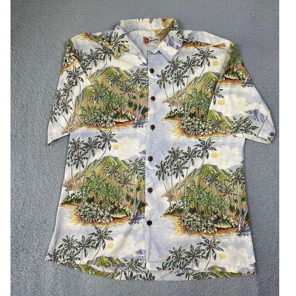The Hawaiian Original Mens Size L Short Sleeve Hawaiian Button Up Shirt